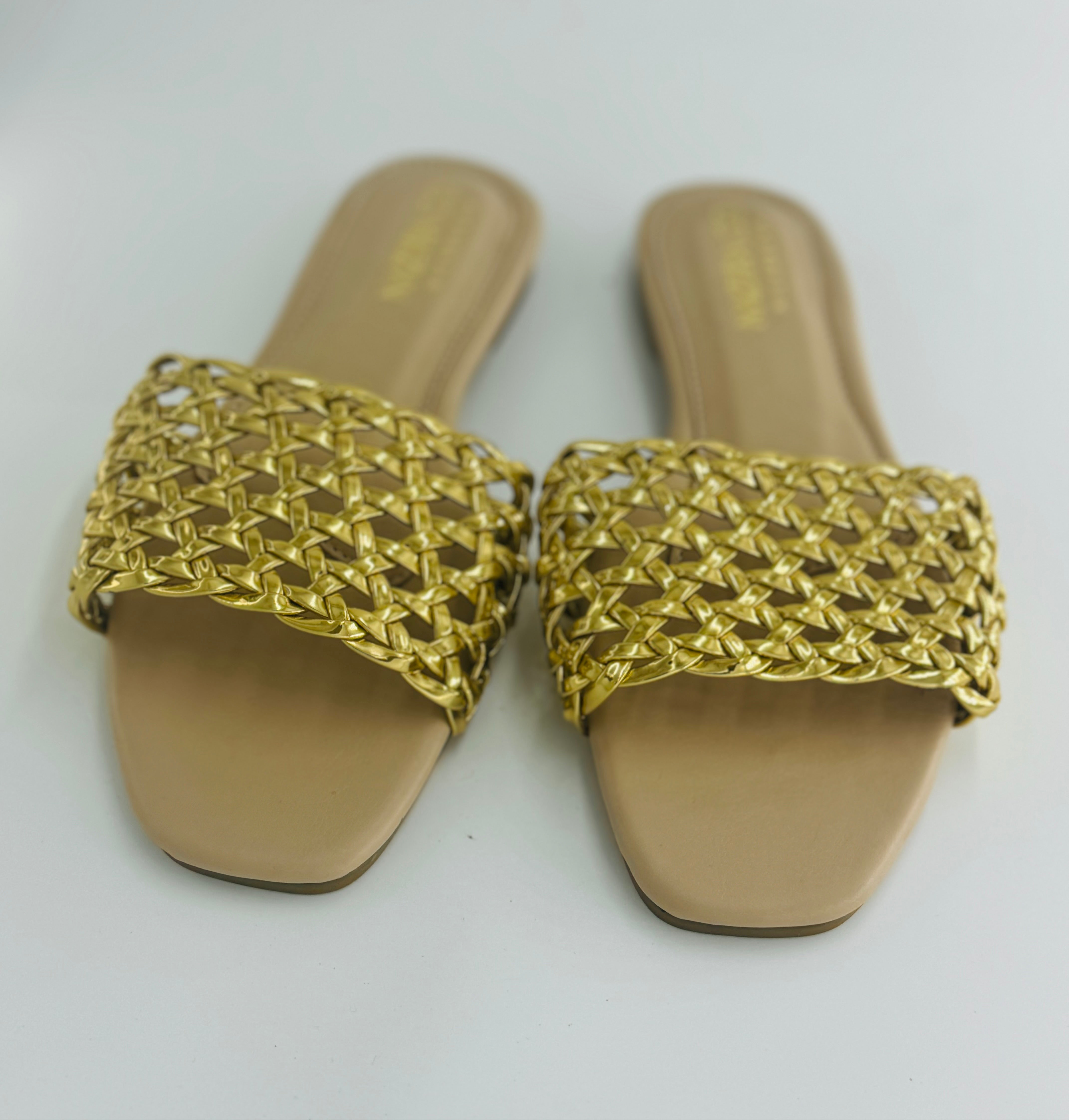 Golden Flat Sandals