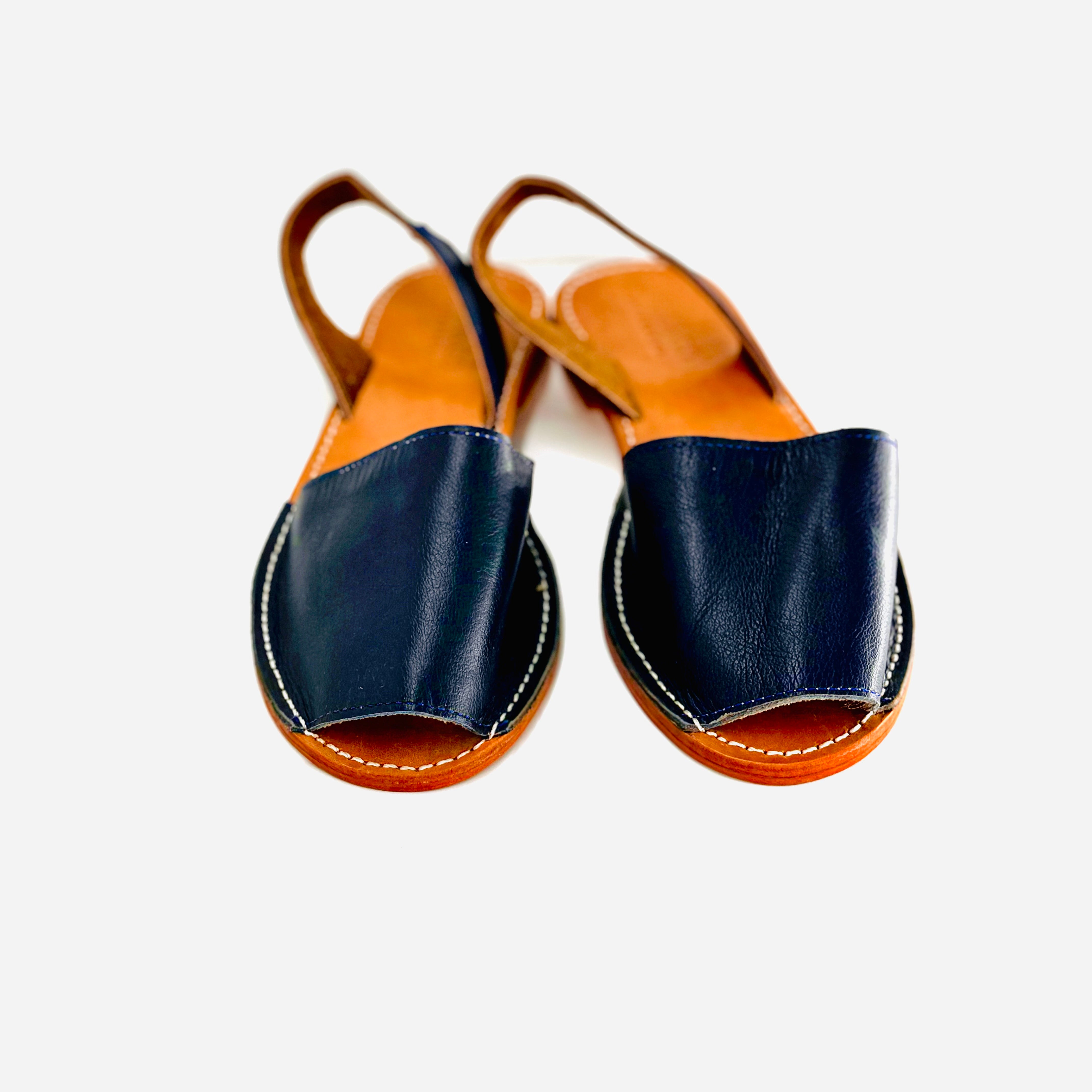 Dark Blue leather sandals