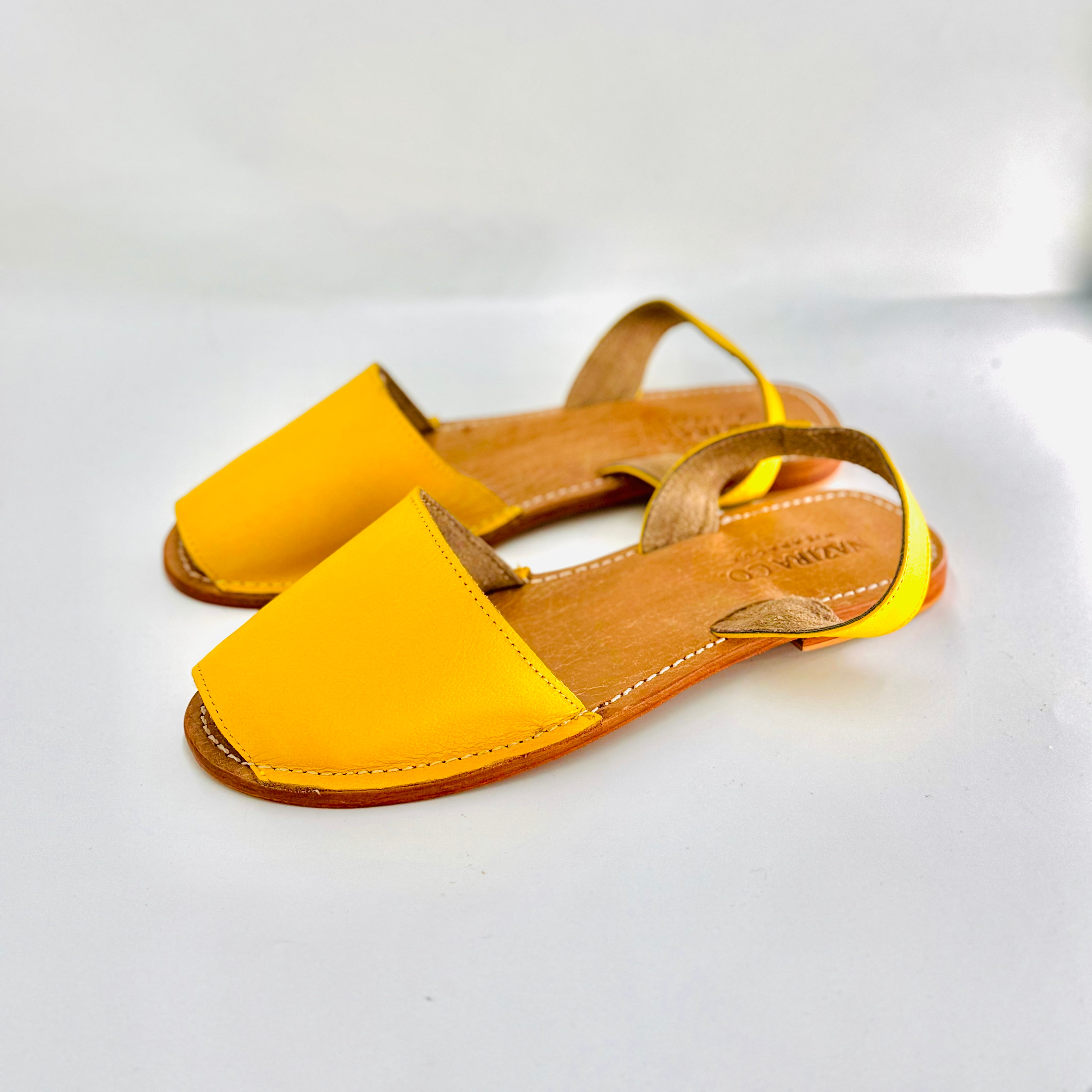 Yellow leather sandals