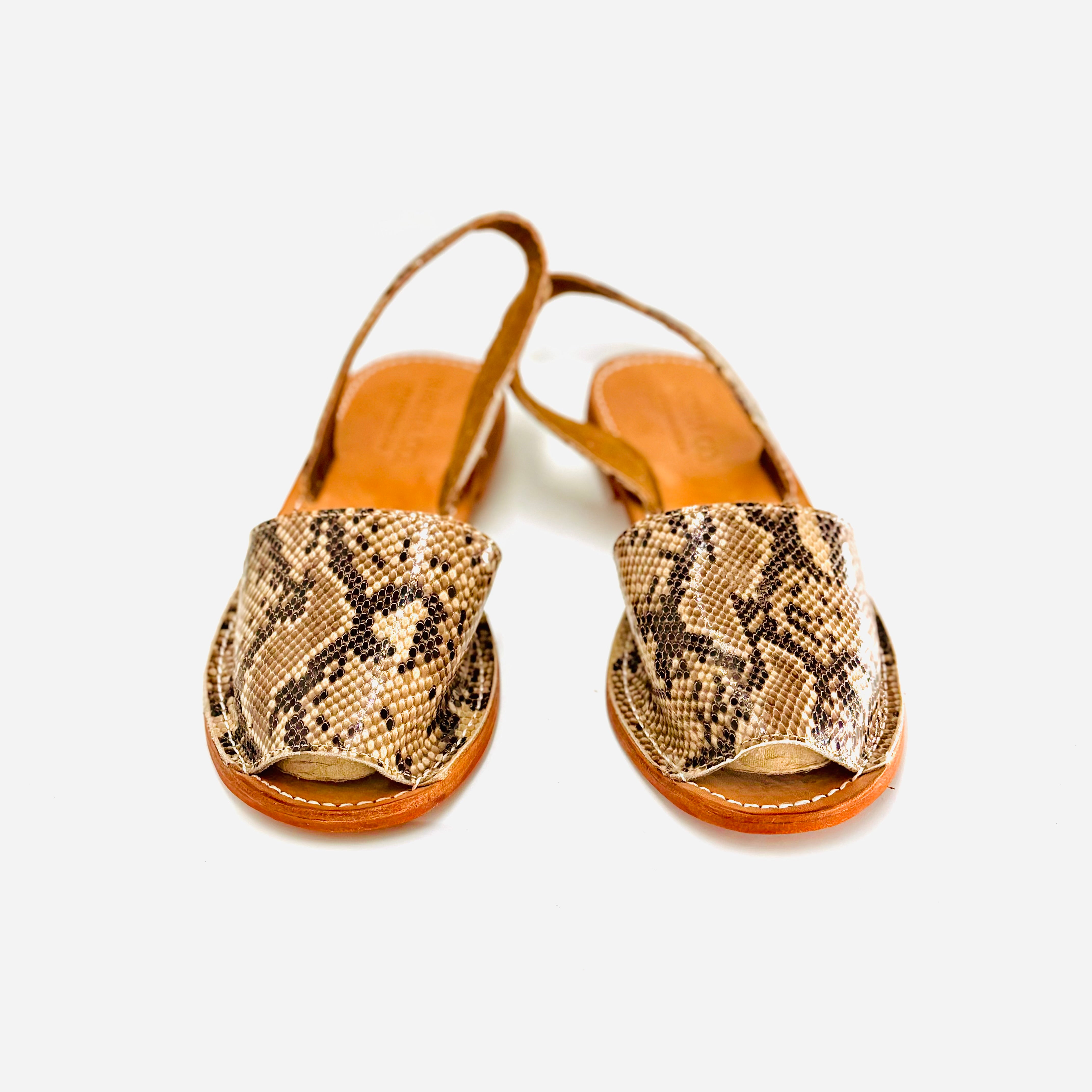 Python leather sandals