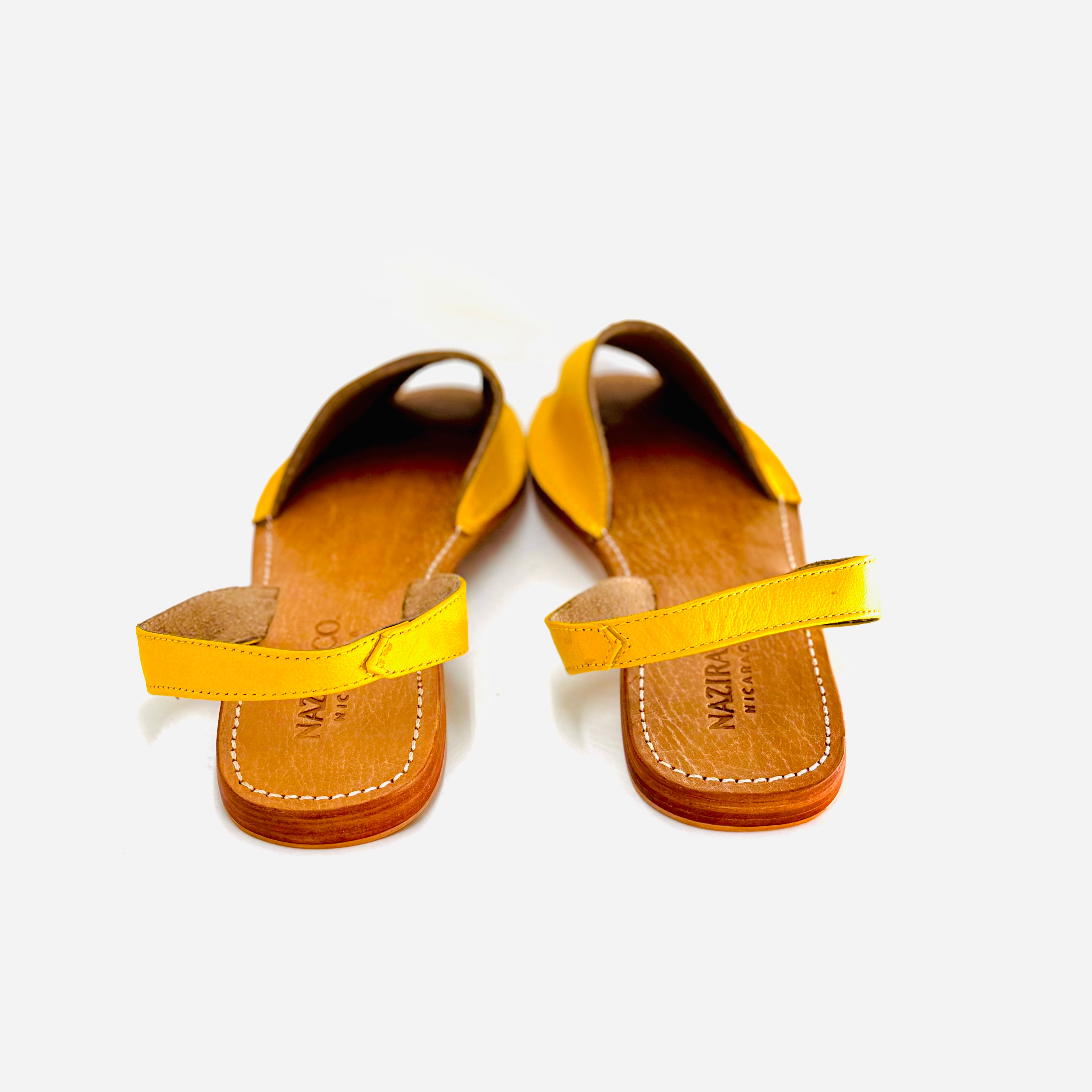 Yellow leather sandals